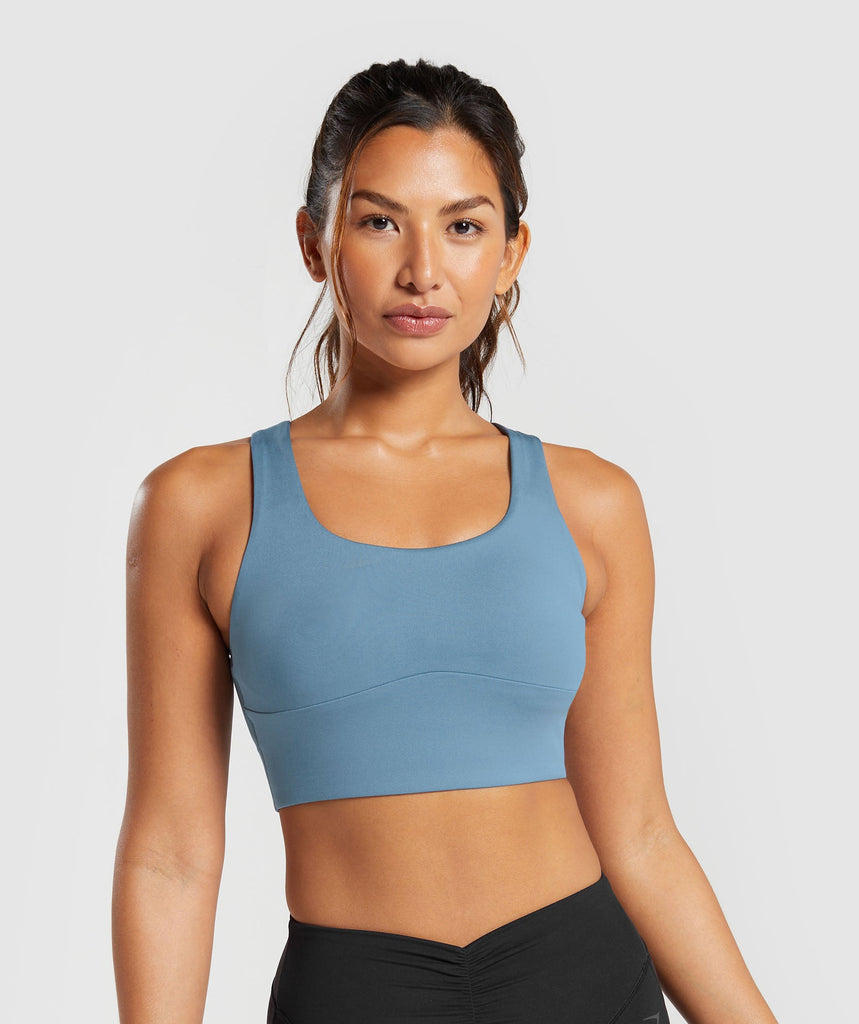 Gymshark Longline Sports Bra Faded Blue Gymshark