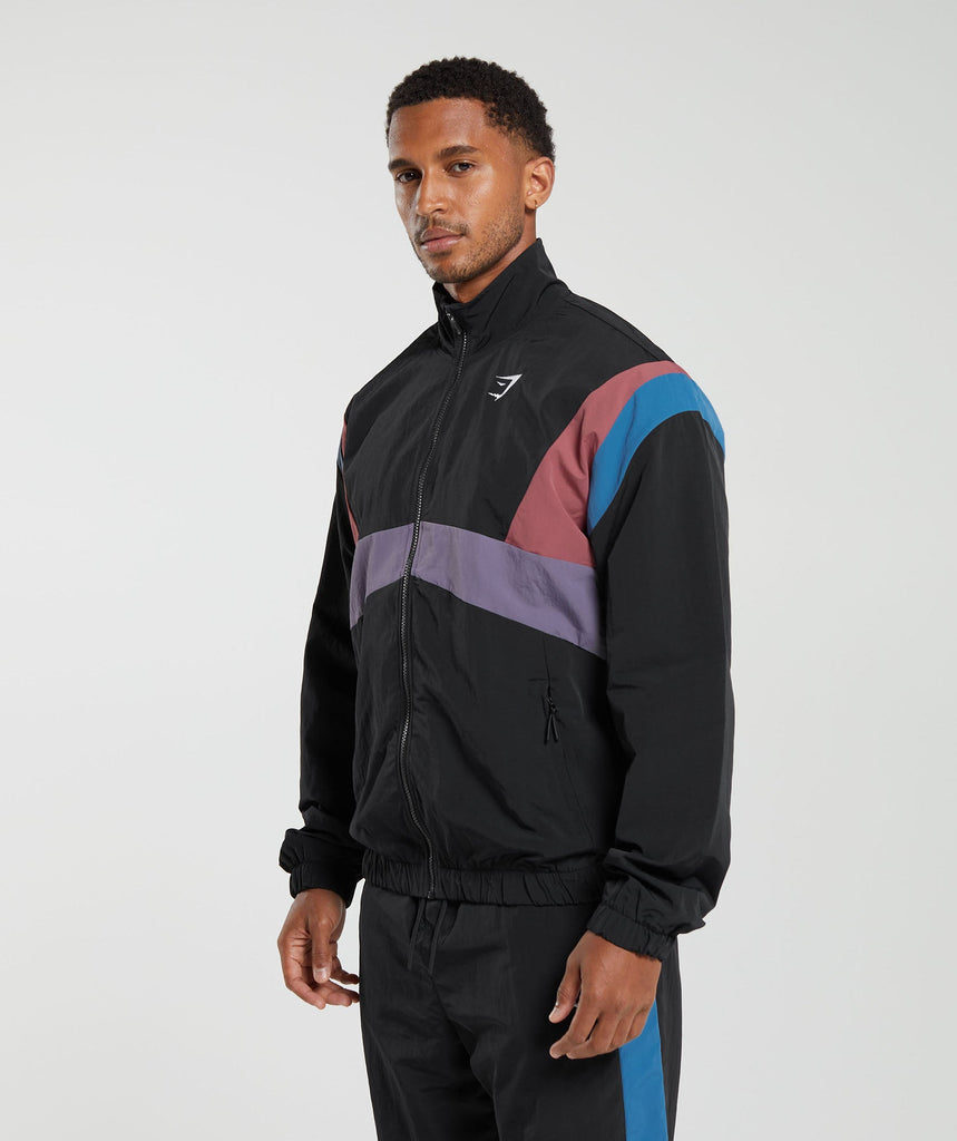 Gymshark Retro Track Jacket Black/Core Blue/Dewberry Purple/Soft