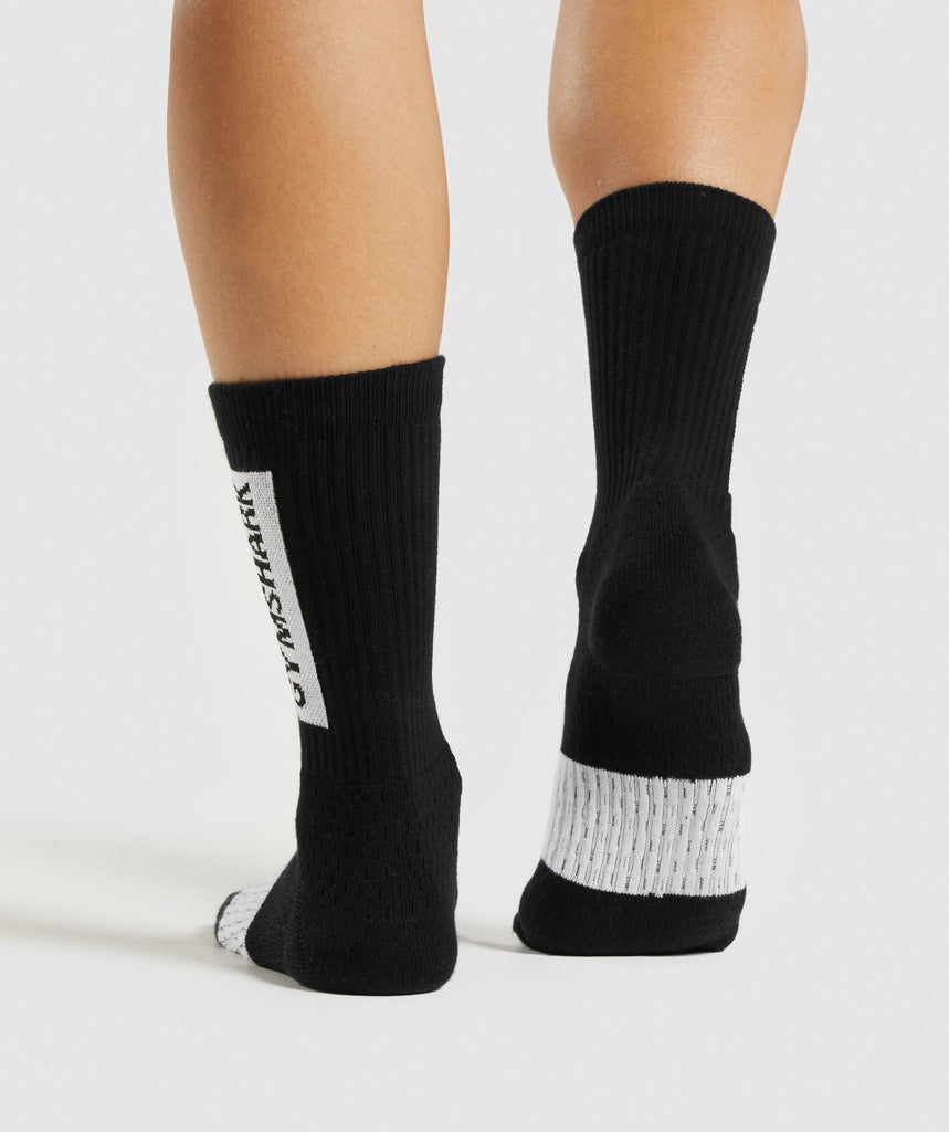 Gymshark Premium Logo Crew Socks (1pk) Black Gymshark