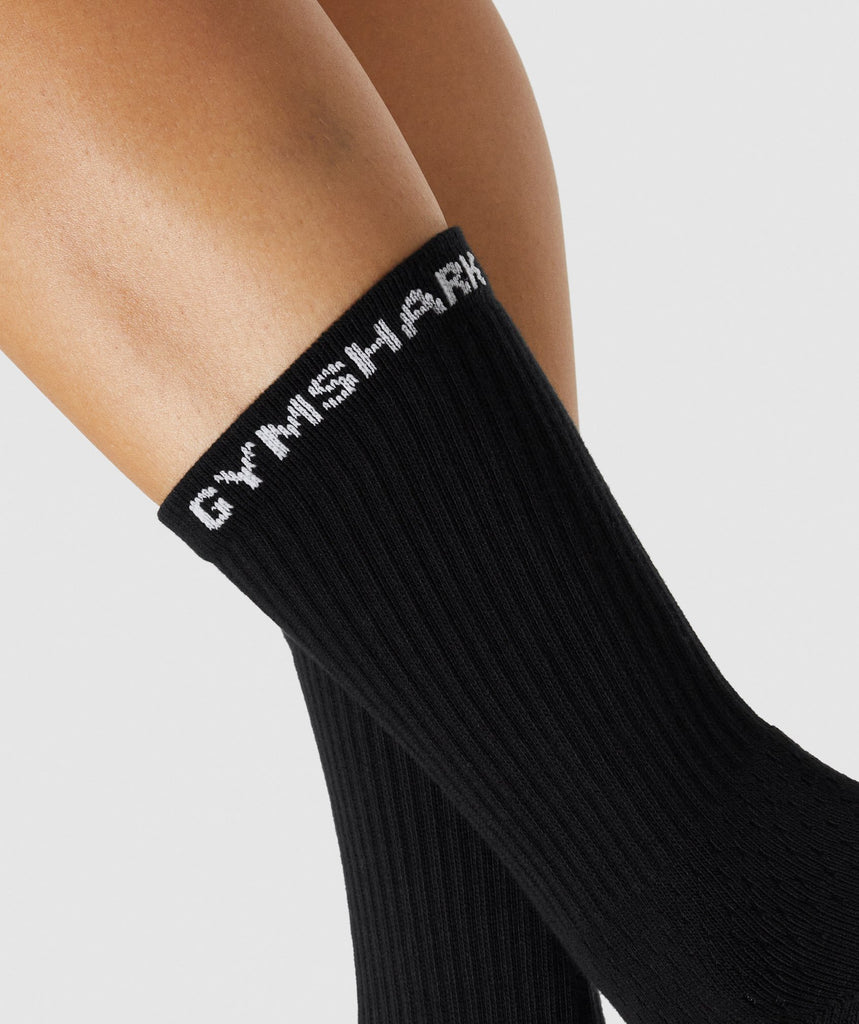 Gymshark Premium Logo Crew Socks 1pk Black Gymshark