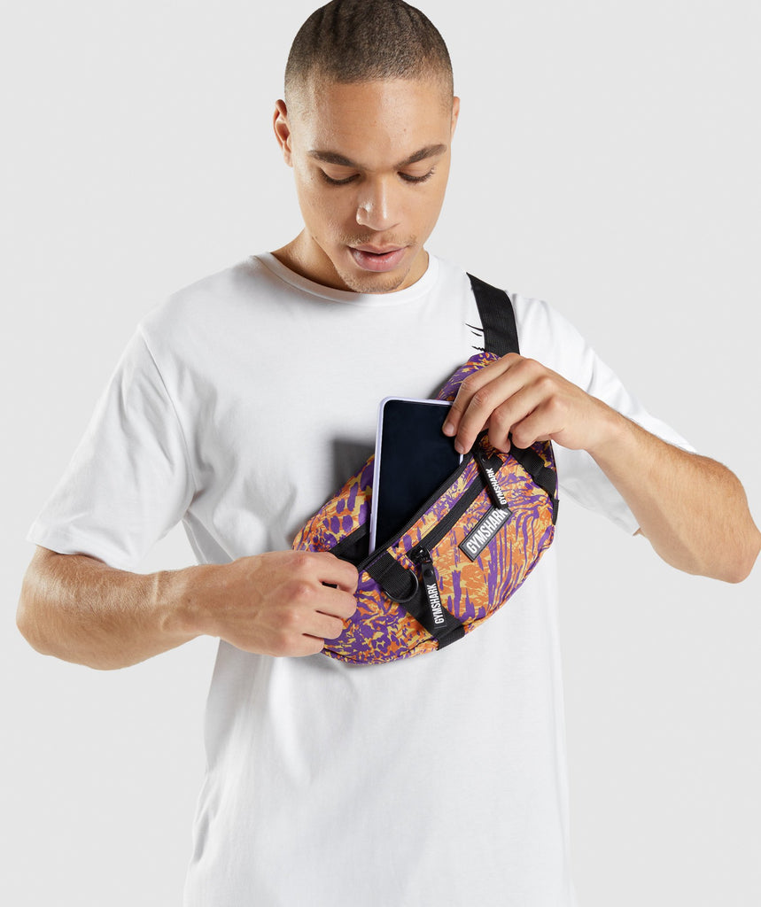 Gymshark Animal Print Sling Bag Orange Print Gymshark