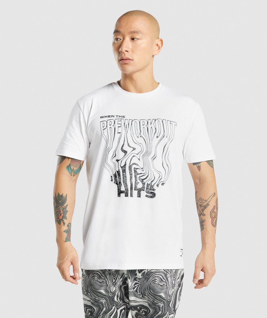 Gymshark PreWorkout TShirt White Gymshark