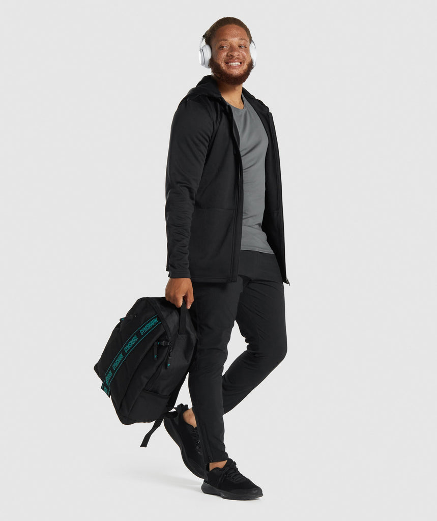 Gymshark Taped Logo Backpack Black/Teal Gymshark