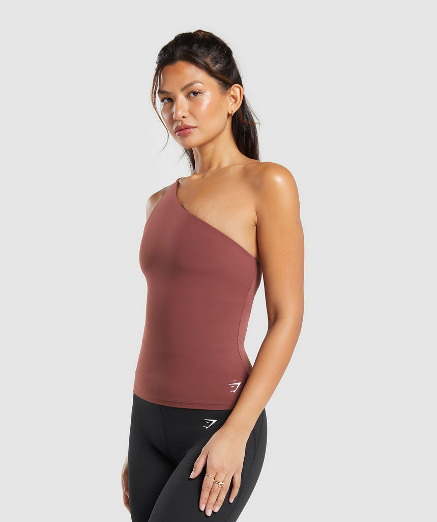 Gymshark Asymmetric Shelf Tank - Burgundy Brown | Gymshark