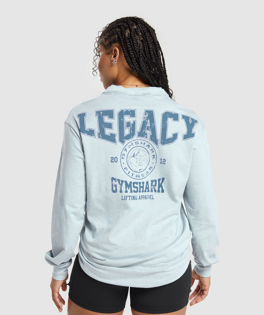 Gymshark Legacy Long Sleeve Top - Fresh Blue 1