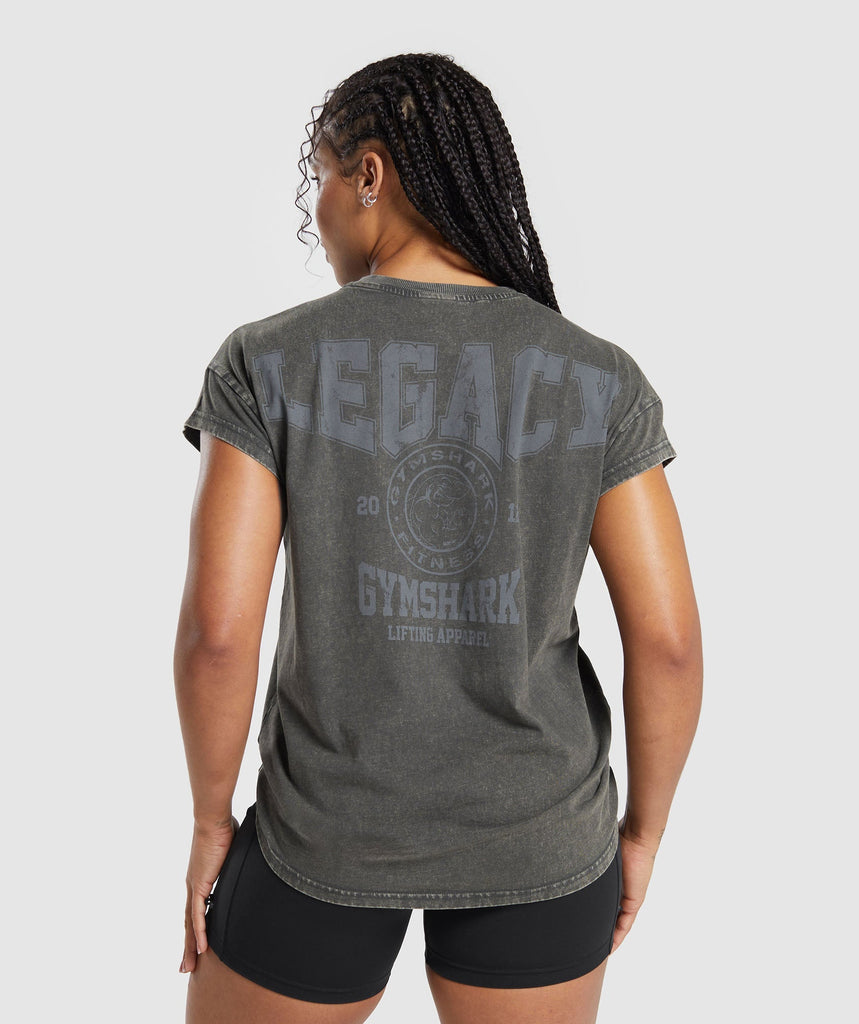 Gymshark Legacy Washed Oversized T-Shirt - Asphalt Grey 1
