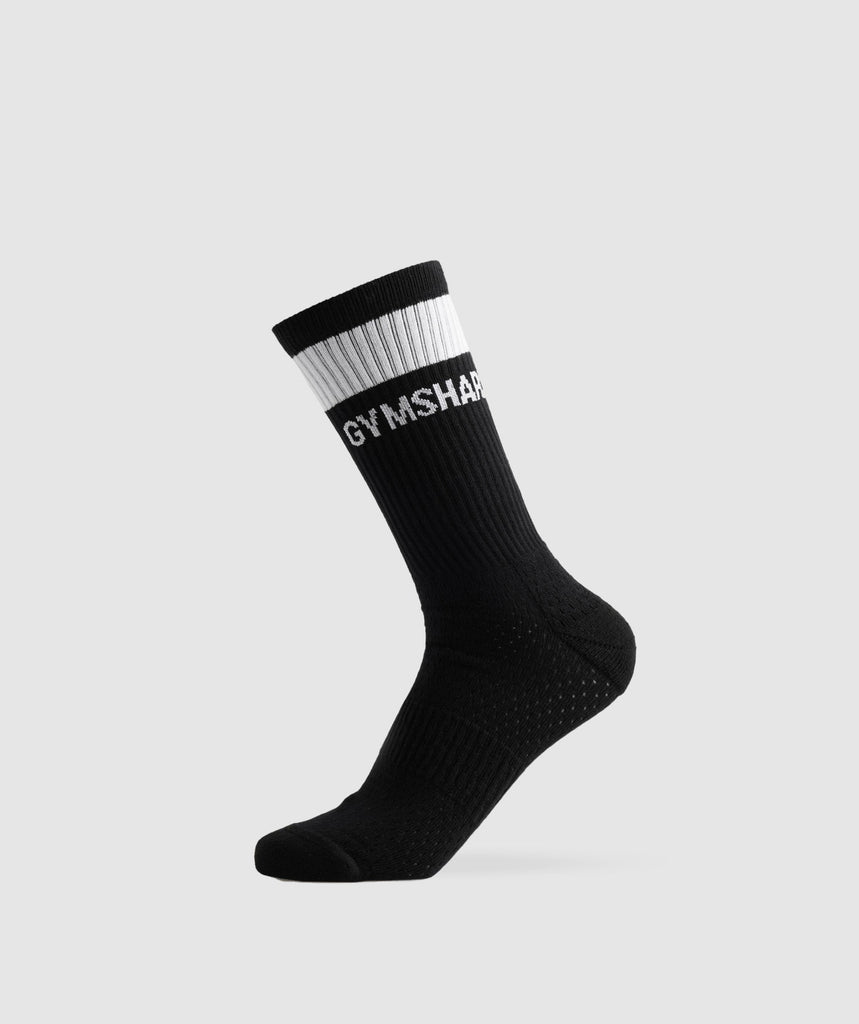 Gymshark Premium Logo Crew Socks - Black | Gymshark